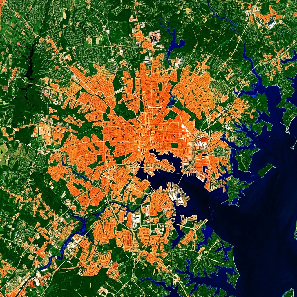 Baltimore CVI satellite thermal imagery