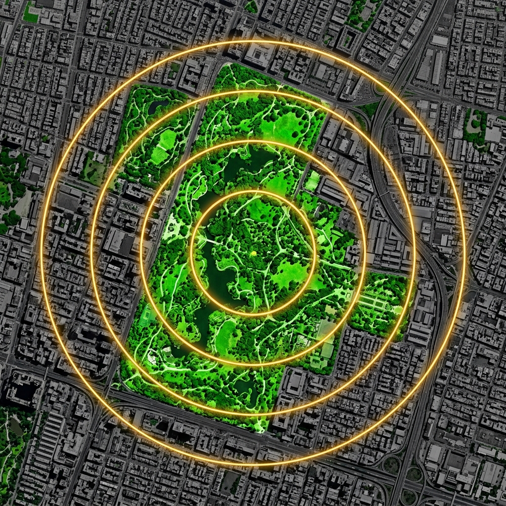 NDVI green space accessibility satellite imagery