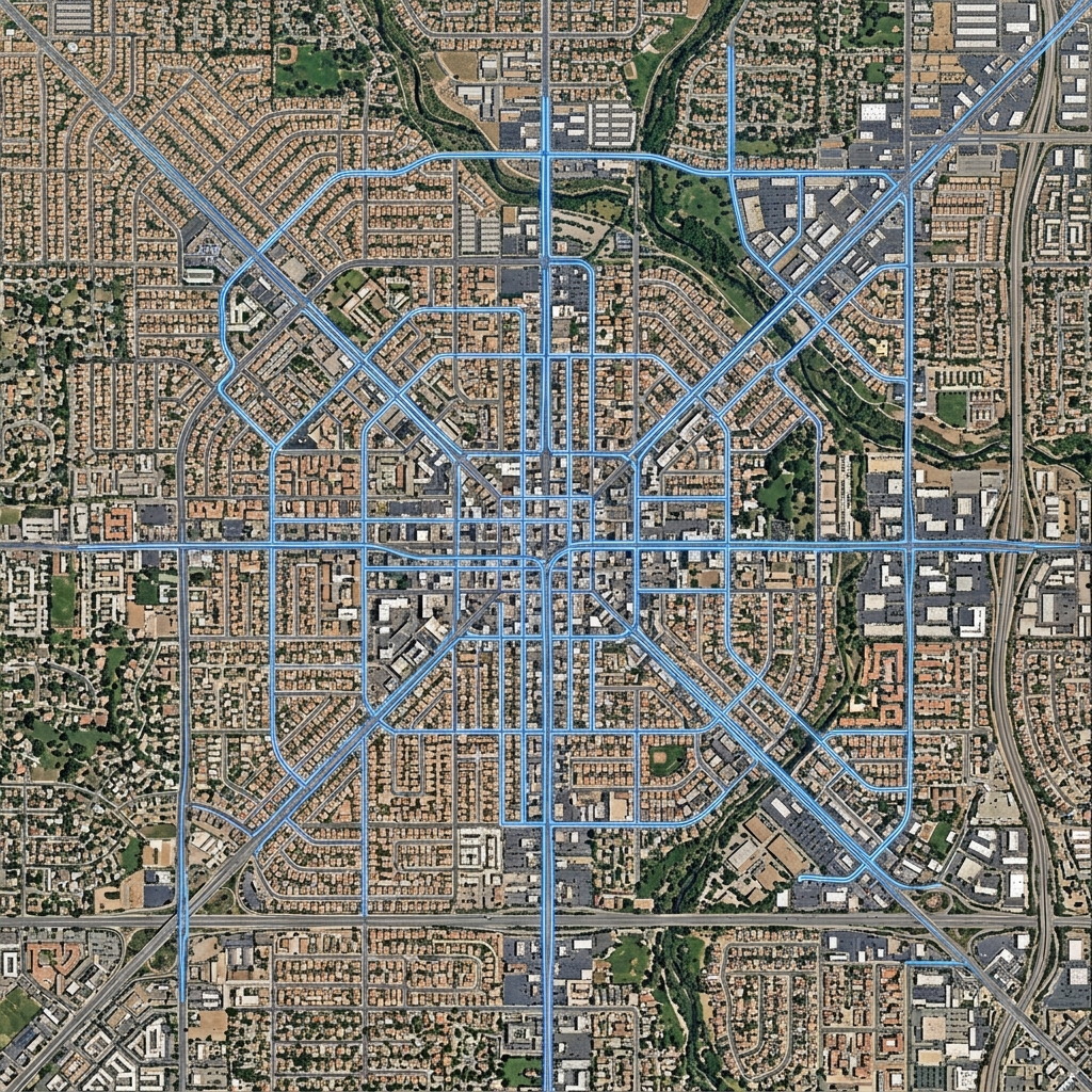 Transit accessibility satellite aerial